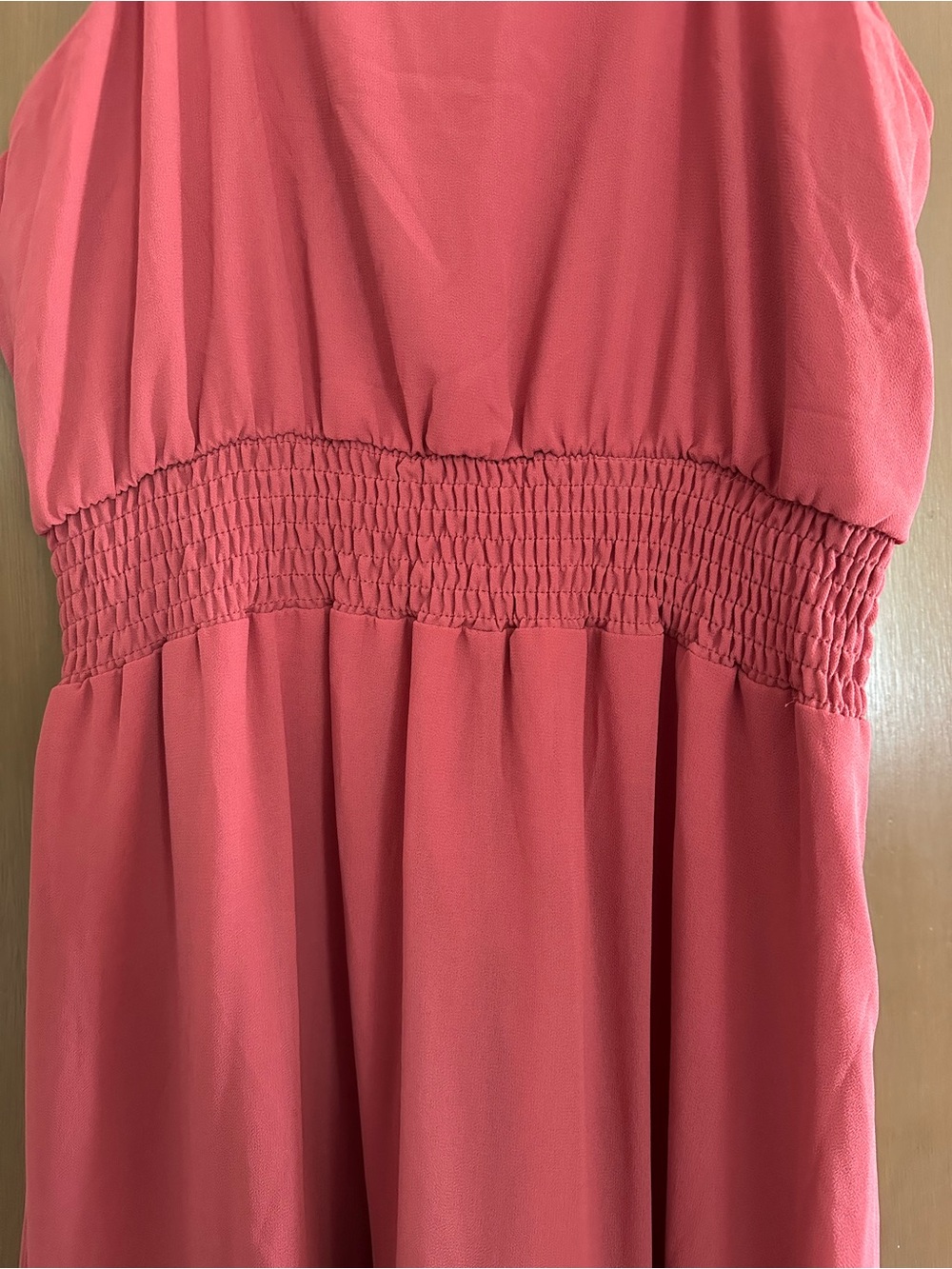 Brick Red Sleeveless Smocked-Waist Maxi Dress- Medium - Picture 4 of 5